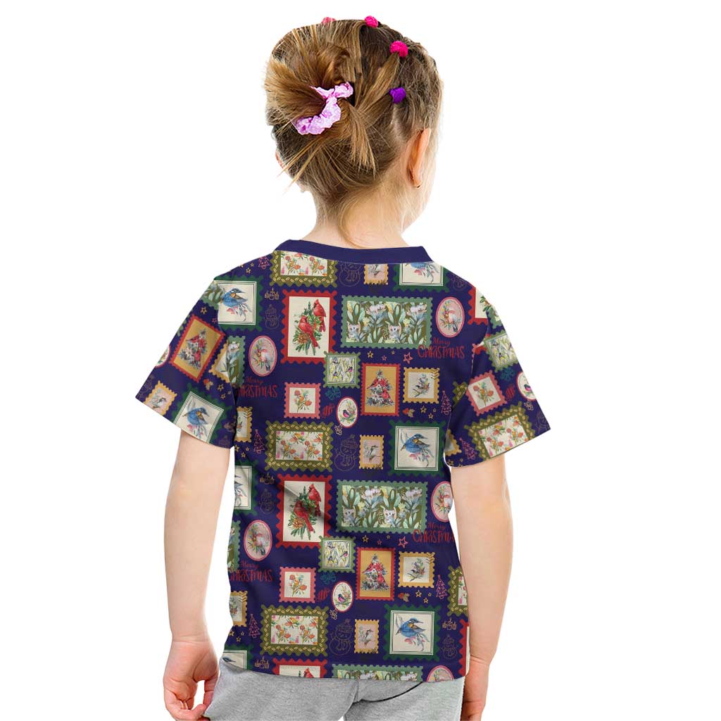 Aussie Birds Christmas La La Land Kid T Shirt Navy Blue Vintage Stamp Edition - Aussie Hoodie