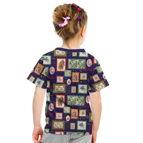 Aussie Birds Christmas La La Land Kid T Shirt Navy Blue Vintage Stamp Edition - Aussie Hoodie