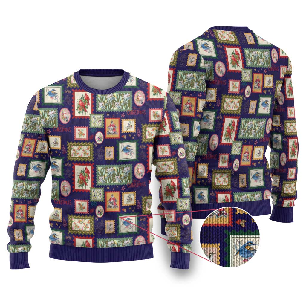 Aussie Birds Christmas La La Land Ugly Christmas Sweater Navy Blue Vintage Stamp Edition - Aussie Hoodie