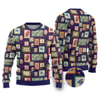 Aussie Birds Christmas La La Land Ugly Christmas Sweater Navy Blue Vintage Stamp Edition - Aussie Hoodie