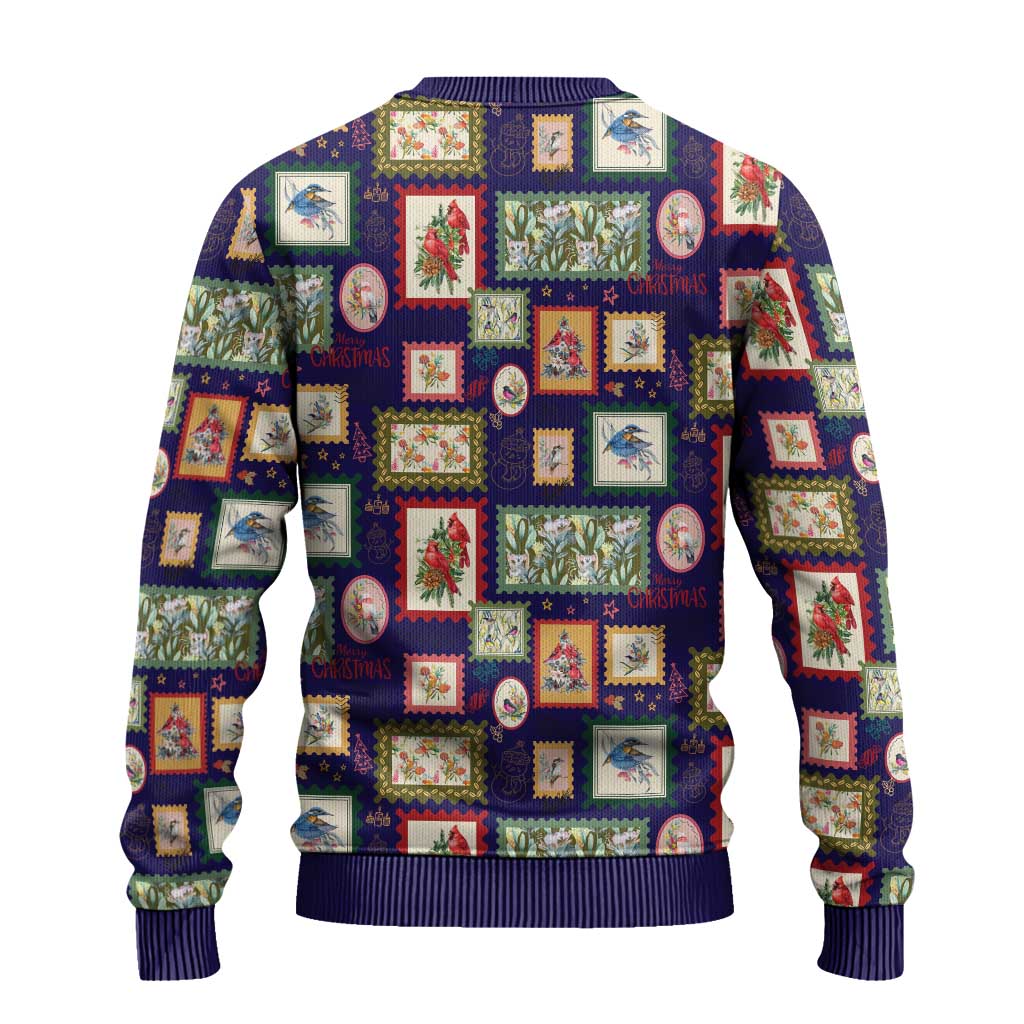 Aussie Birds Christmas La La Land Ugly Christmas Sweater Navy Blue Vintage Stamp Edition - Aussie Hoodie