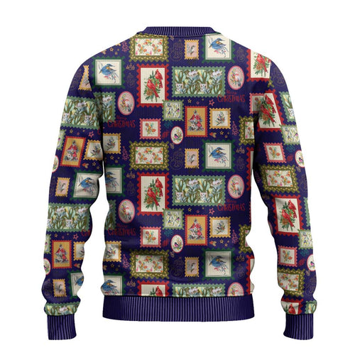 Aussie Birds Christmas La La Land Ugly Christmas Sweater Navy Blue Vintage Stamp Edition - Aussie Hoodie
