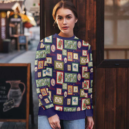 Aussie Birds Christmas La La Land Ugly Christmas Sweater Navy Blue Vintage Stamp Edition - Aussie Hoodie