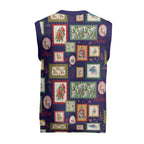Aussie Birds Christmas La La Land Christmas Knitted V-Neck Vest Navy Blue Vintage Stamp Edition - Aussie Hoodie