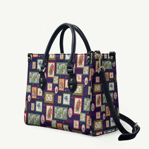 Aussie Birds Christmas La La Land Leather Bag Navy Blue Vintage Stamp Edition - Aussie Hoodie