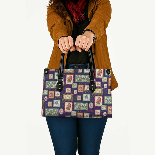 Aussie Birds Christmas La La Land Leather Bag Navy Blue Vintage Stamp Edition - Aussie Hoodie