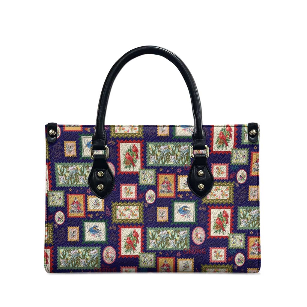Aussie Birds Christmas La La Land Leather Bag Navy Blue Vintage Stamp Edition - Aussie Hoodie