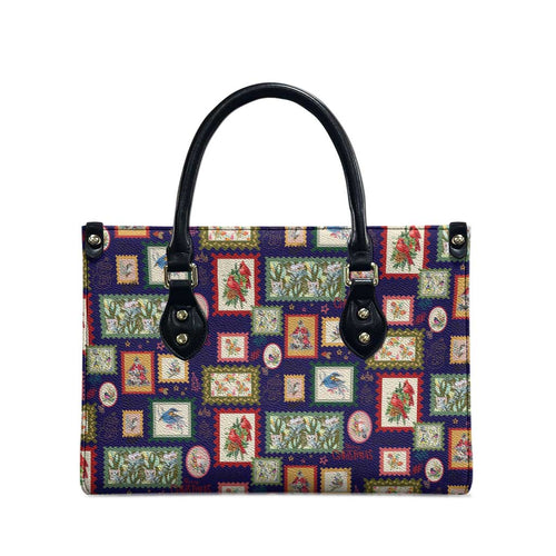 Aussie Birds Christmas La La Land Leather Bag Navy Blue Vintage Stamp Edition - Aussie Hoodie
