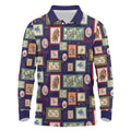 Aussie Birds Christmas La La Land Long Sleeve Polo Shirt Navy Blue Vintage Stamp Edition - Aussie Hoodie