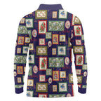 Aussie Birds Christmas La La Land Long Sleeve Polo Shirt Navy Blue Vintage Stamp Edition - Aussie Hoodie