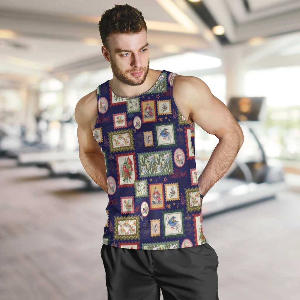 Aussie Birds Christmas La La Land Men Tank Top Navy Blue Vintage Stamp Edition - Aussie Hoodie