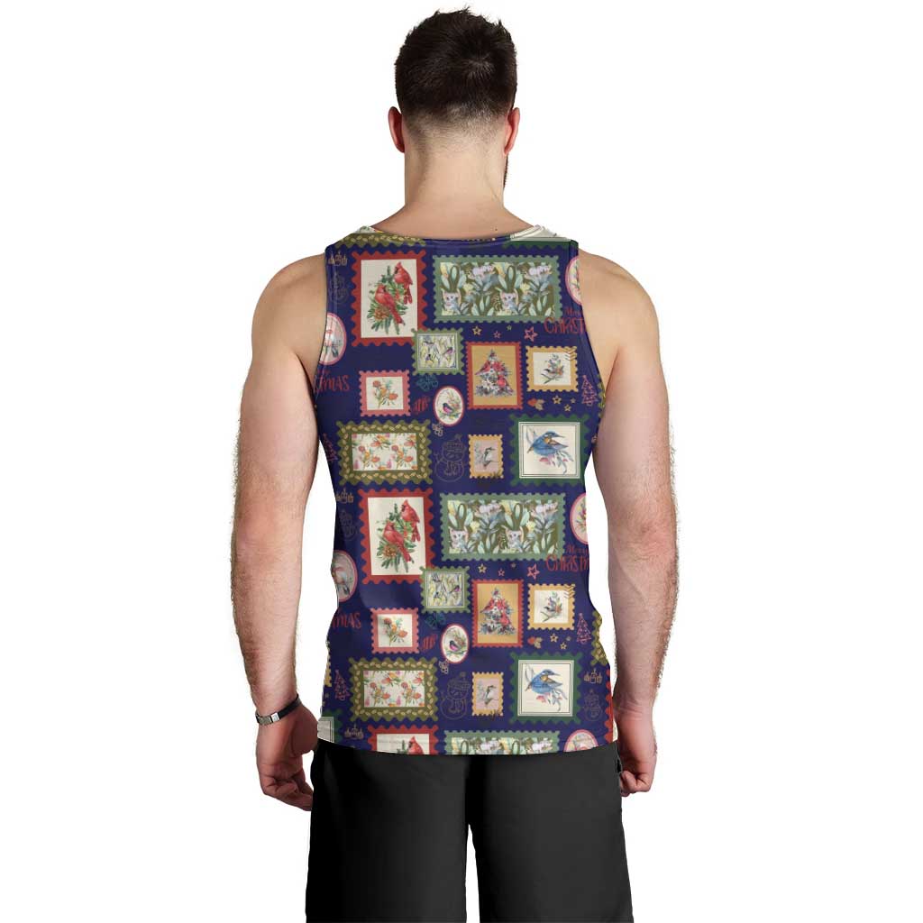 Aussie Birds Christmas La La Land Men Tank Top Navy Blue Vintage Stamp Edition - Aussie Hoodie