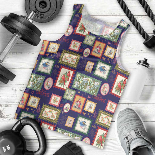 Aussie Birds Christmas La La Land Men Tank Top Navy Blue Vintage Stamp Edition - Aussie Hoodie