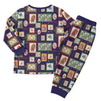 Aussie Birds Christmas La La Land Christmas Pajama Set Navy Blue Vintage Stamp Edition - Aussie Hoodie