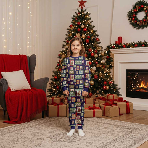 Aussie Birds Christmas La La Land Christmas Pajama Set Navy Blue Vintage Stamp Edition - Aussie Hoodie