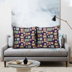 Aussie Birds Christmas La La Land Pillow Cover Navy Blue Vintage Stamp Edition - Aussie Hoodie