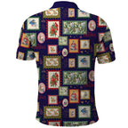 Aussie Birds Christmas La La Land Polo Shirt Navy Blue Vintage Stamp Edition - Aussie Hoodie
