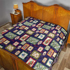 Aussie Birds Christmas La La Land Quilt Navy Blue Vintage Stamp Edition - Aussie Hoodie