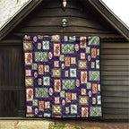 Aussie Birds Christmas La La Land Quilt Navy Blue Vintage Stamp Edition - Aussie Hoodie