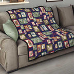 Aussie Birds Christmas La La Land Quilt Navy Blue Vintage Stamp Edition - Aussie Hoodie