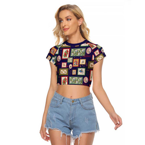 Aussie Birds Christmas La La Land Raglan Cropped T Shirt Navy Blue Vintage Stamp Edition - Aussie Hoodie