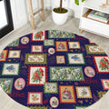 Aussie Birds Christmas La La Land Round Carpet Navy Blue Vintage Stamp Edition - Aussie Hoodie