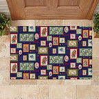 Aussie Birds Christmas La La Land Rubber Doormat Navy Blue Vintage Stamp Edition - Aussie Hoodie