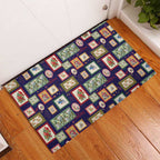 Aussie Birds Christmas La La Land Rubber Doormat Navy Blue Vintage Stamp Edition - Aussie Hoodie