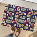 Aussie Birds Christmas La La Land Rubber Doormat Navy Blue Vintage Stamp Edition - Aussie Hoodie