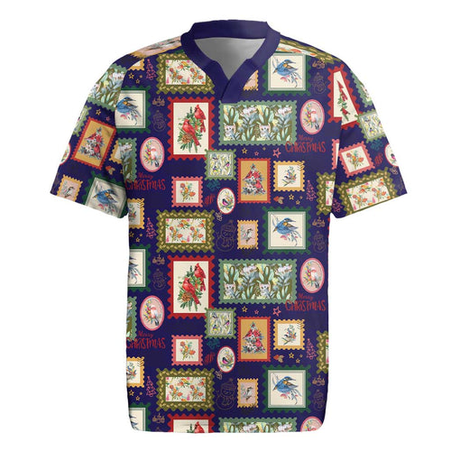 Aussie Birds Christmas La La Land Rugby Jersey Navy Blue Vintage Stamp Edition - Aussie Hoodie