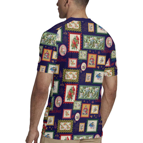 Aussie Birds Christmas La La Land Rugby Jersey Navy Blue Vintage Stamp Edition - Aussie Hoodie