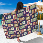 Aussie Birds Christmas La La Land Sarong Navy Blue Vintage Stamp Edition - Aussie Hoodie