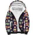Aussie Birds Christmas La La Land Sherpa Hoodie Navy Blue Vintage Stamp Edition - Aussie Hoodie