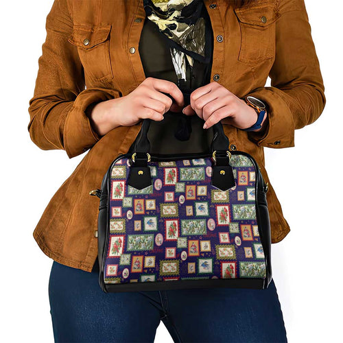 Aussie Birds Christmas La La Land Shoulder Handbag Navy Blue Vintage Stamp Edition - Aussie Hoodie