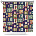 Aussie Birds Christmas La La Land Shower Curtain Navy Blue Vintage Stamp Edition - Aussie Hoodie