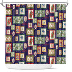 Aussie Birds Christmas La La Land Shower Curtain Navy Blue Vintage Stamp Edition - Aussie Hoodie