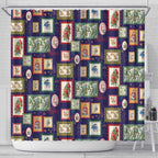 Aussie Birds Christmas La La Land Shower Curtain Navy Blue Vintage Stamp Edition - Aussie Hoodie