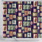 Aussie Birds Christmas La La Land Shower Curtain Navy Blue Vintage Stamp Edition - Aussie Hoodie