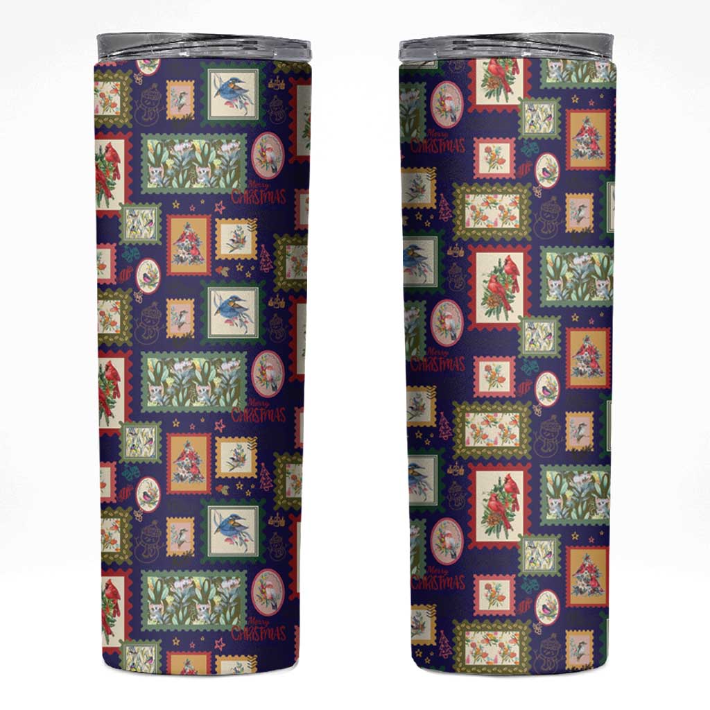 Aussie Birds Christmas La La Land Skinny Tumbler Navy Blue Vintage Stamp Edition - Aussie Hoodie