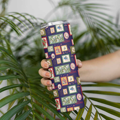 Aussie Birds Christmas La La Land Skinny Tumbler Navy Blue Vintage Stamp Edition - Aussie Hoodie
