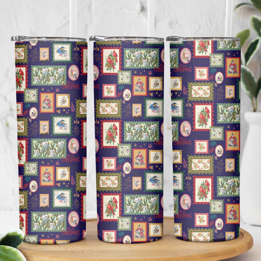 Aussie Birds Christmas La La Land Skinny Tumbler Navy Blue Vintage Stamp Edition - Aussie Hoodie