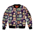 Aussie Birds Christmas La La Land Sleeve Zip Bomber Jacket Navy Blue Vintage Stamp Edition - Aussie Hoodie