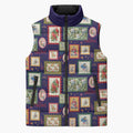 Aussie Birds Christmas La La Land Sleeveless Puffer Jacket Navy Blue Vintage Stamp Edition - Aussie Hoodie