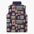 Aussie Birds Christmas La La Land Sleeveless Puffer Jacket Navy Blue Vintage Stamp Edition - Aussie Hoodie