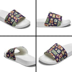 Aussie Birds Christmas La La Land Slide Sandals Navy Blue Vintage Stamp Edition - Aussie Hoodie