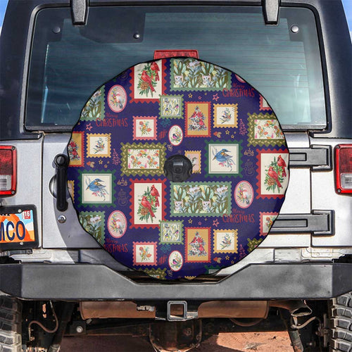 Aussie Birds Christmas La La Land Spare Tire Cover Navy Blue Vintage Stamp Edition - Aussie Hoodie