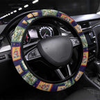 Aussie Birds Christmas La La Land Steering Wheel Cover Navy Blue Vintage Stamp Edition - Aussie Hoodie
