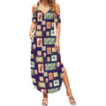 Aussie Birds Christmas La La Land Summer Maxi Dress Navy Blue Vintage Stamp Edition - Aussie Hoodie