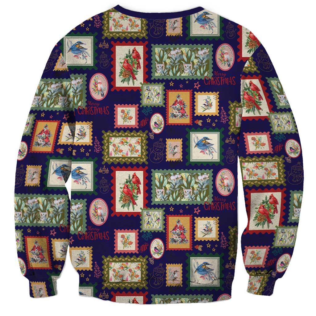 Aussie Birds Christmas La La Land Sweatshirt Navy Blue Vintage Stamp Edition - Aussie Hoodie