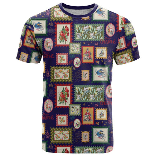 Aussie Birds Christmas La La Land T Shirt Navy Blue Vintage Stamp Edition - Aussie Hoodie